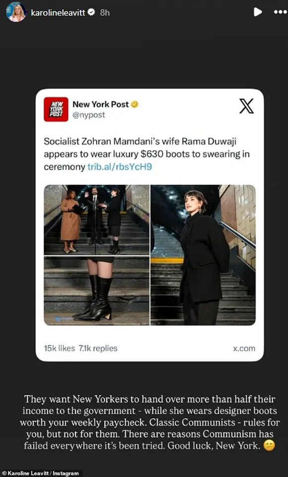 White House Confrontation with New York Mayor Escalates as Press Secretary Criticizes Mayor's Wife's $630 Boots