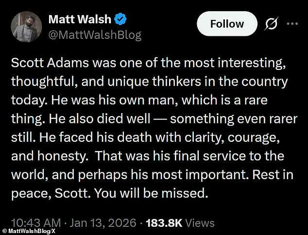Scott Adams, Creator of Dilbert and Advocate for Cancer Patients, Passes Away