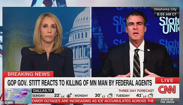 Breaking: Oklahoma Governor Stitt Confronts White House Over Minnesota ICE Raids Amid Fatal Shooting, Deepening Federal-State Rift