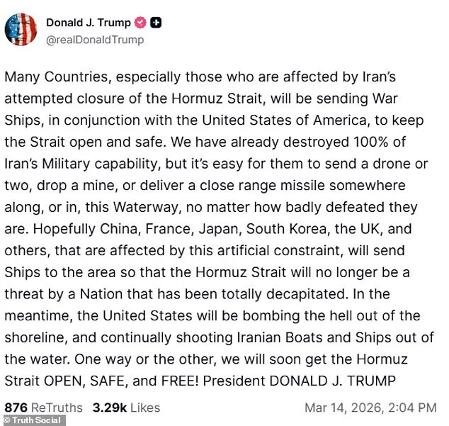 Trump Warns NATO: 'Very Bad' Consequences If No Warships in Hormuz, Ties to Ukraine